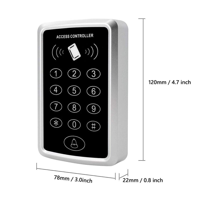 AMOCAM Door Access Control System, Stand-Alone Password Keypad + 5PCS Key Fobs Keychains for Entry Home Security Access Controller - Image 5